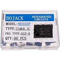 BOJACK NE555 Temporizador IC NE555P Generador de pulsos DIP-8 (Paquete de 50 piezas)